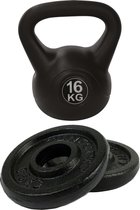 Tunturi - Fitness Set - Halterschijven 2 x 1,25 kg - Kettlebell 16 kg