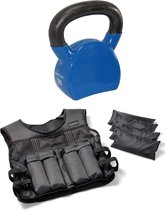 Tunturi - Fitness Set - Gewichtsvest 10 kg - Kettlebell 12 kg