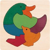 Houten puzzel regenboog eend
