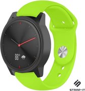 Siliconen Smartwatch bandje - Geschikt voor  Garmin Vivomove HR sport band - lichtgroen - Strap-it Horlogeband / Polsband / Armband