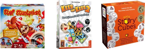 Afbeelding van het spel Spellenbundel - Dobbelspel - 2 Stuks - Keer op Keer 2 & Rory's Story Cubes Original & Stef Stuntpiloot