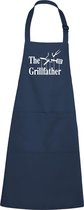 mijncadeautje - luxe keukenschort - The Grillfather - navy / blauw