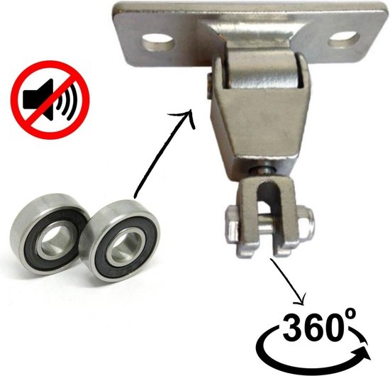 Lot De 2 Crochets De Plafond Pivotants Pour Hamac/balançoire - Charge Max 675 Kg, Avec Roulement - Pour Poutre Béton/bois