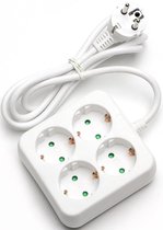 Verlengsnoer - Aigi Unkan - 3680W - 4 Stopcontacten - 1.5 Meter - Wit | Nederland - BSE