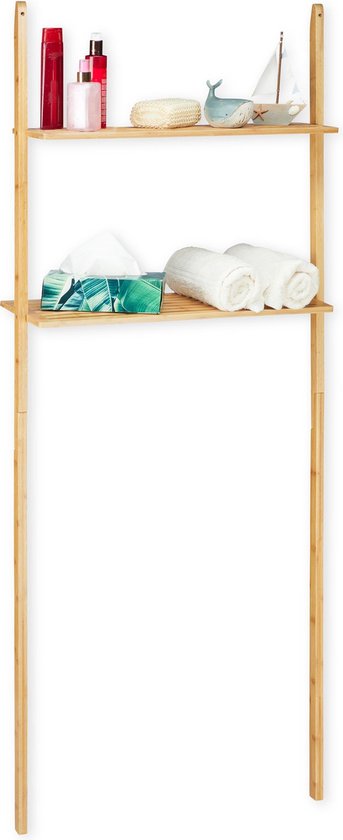 relaxdays lave-linge placard bambou - placard sèche-linge - placard salle  de bain - 2... | bol.com