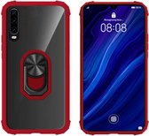 BackCover met Ring - Telefoonhoesje - Hoesje voor Huawei P30 Transparant - Rood