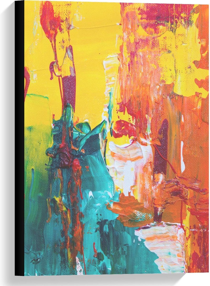 Canvas - Gekleurde Verf - 40x60cm Foto op Canvas Schilderij (Wanddecoratie op Canvas)