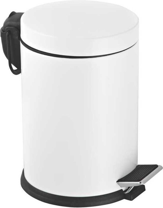 Tiss Pedal Bin Classic Pedaalemmer - badkamer en toilet - 5 L - Prullebank - Wit