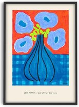 Madelen - Blue Poppies - 50x70 cm - Art Poster - PSTR studio