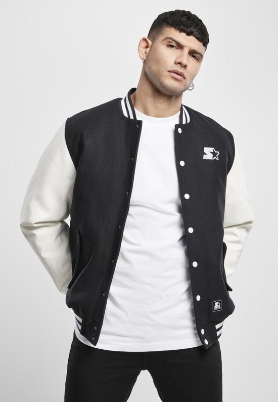 Starter Black Label - Starter College jacket - M - Zwart/Wit