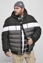 Urban Classics Puffer winterjas -XL- Colorblock Bubble Zwart/Grijs