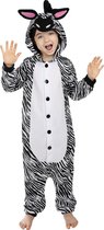 FUNIDELIA Zebra onesie - Zebra kostuum voor kinderen - 122 - 134 cm