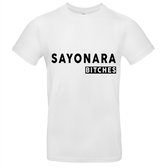 Sayonara bitches Heren t-shirt | relatie | Japans | Japan | gezeik | grappig | cadeau | Wit