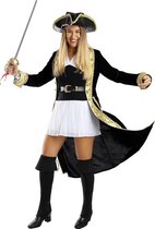 Funidelia | Deluxe Piraten kostuum Koloniale Collectie voor vrouwen - Zeerover, Boekanier - Kostuum voor Volwassenen Accessoire verkleedkleding en rekwisieten voor Halloween, carnaval & feesten - Maat L - Zwart