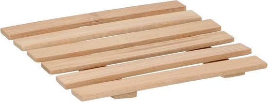 Set van 5x stuks bamboe pannenonderzetters 17 x 18 cm - tafel onderleggers voor pannen - Merkloos