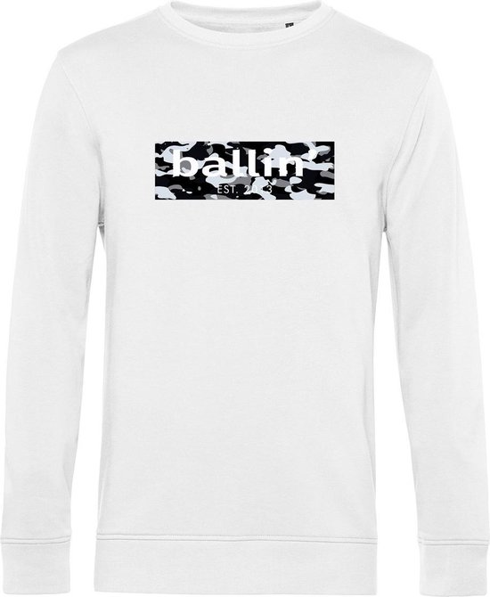 Heren Sweaters met Ballin Est. 2013 Camo Block Sweater Print - Wit - Maat 3XL