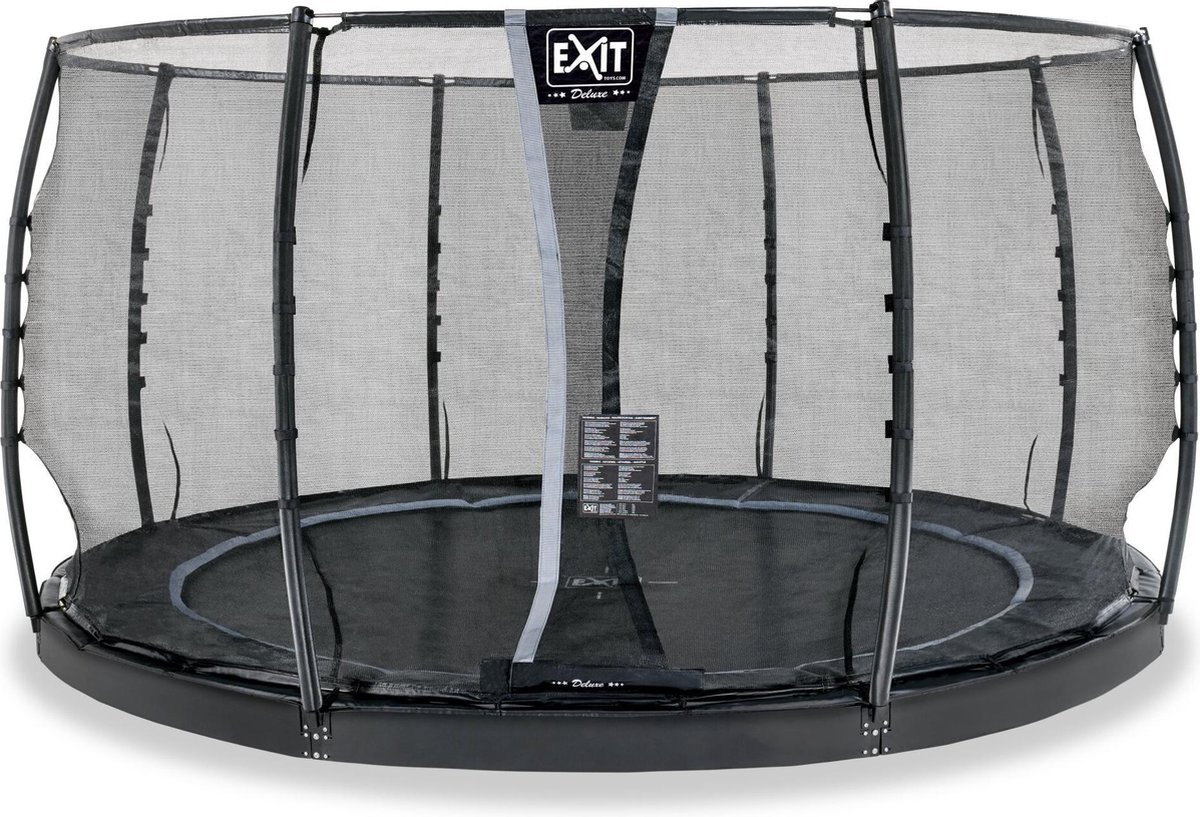 Exit in-ground trampoline Dynamic met veiligheidsnet ø427cm zwart