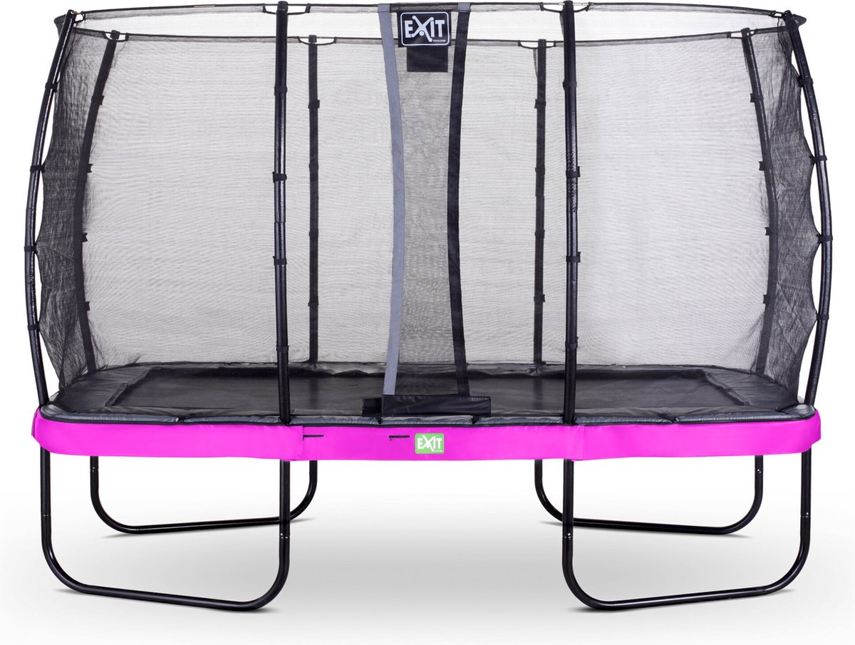 EXIT Elegant trampoline 244x427cm met Economy veiligheidsnet - paars