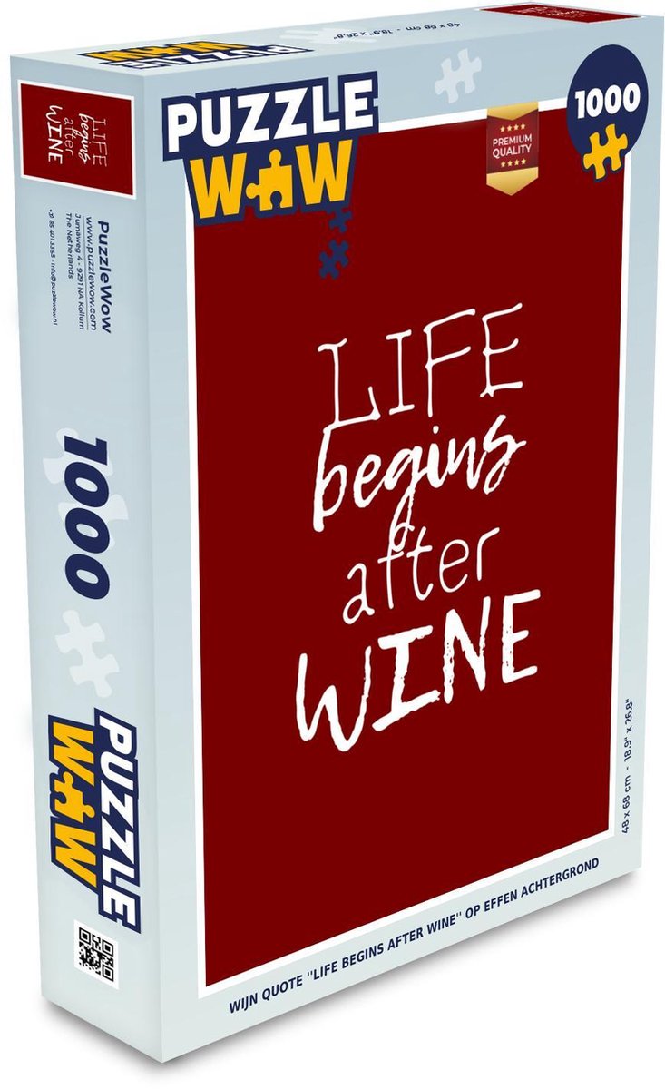 Puzzel Wijn - life begins after wine - Wijnliefhebber - Vrienden - Borrelen  - Gezellig... | bol.com