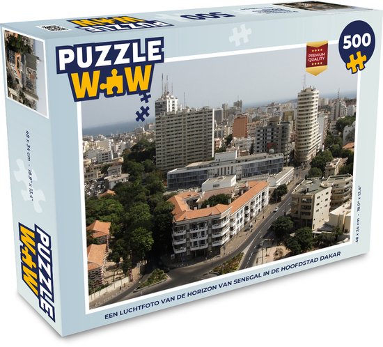 Puzzle Dakar 500 pièces - Une vue aérienne de l'horizon du Sénégal dans la  capitale Dakar | bol.com