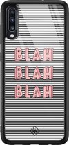 Samsung A50 hoesje glass - Blah blah blah | Samsung Galaxy A50 case | Hardcase backcover zwart