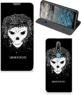 Telefoonhoesje met Tekst Nokia 2.4 Bookstyle Case Skull Hair