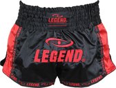 Legend Sports Kickboksshort Unisex Satijn Zwart/rood Maat Xxl