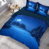 Dekbedovertrek Snowy Night 100% katoen Flanel 1-Persoons - 140x200/220 cm + 1 sloop 60x70 cm