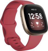 Shop4 - Fitbit Sense Bandje - Small Siliconen Donker Rood