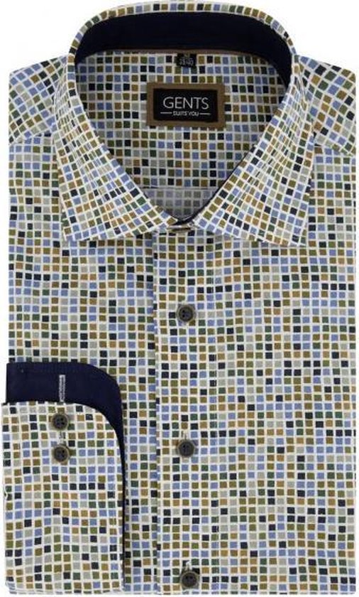 GENTS - Overhemd Heren Volwassenen print hokjes multicolor Maat S 37/38 |  bol.com