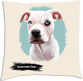 Sierkussen - Guatemalan Dogo Met Je Eigen Naam - Wit - 45 Cm X 45 Cm