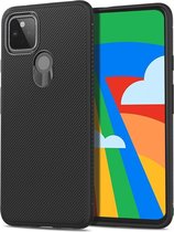 Google Pixel 5 Hoesje Twill Slim Textuur Back Cover Zwart