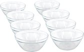 15x Glazen keuken schaaltjes/kommetjes Pompei 12 cm/300 ml - Schalen/kommen/mengkommen van glas