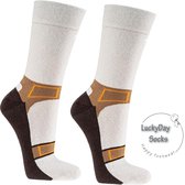 Verjaardag cadeau - Sandalen - Sokken - Sokken - Leuke sokken - Vrolijke sokken - Luckyday Socks - Sokken met tekst - Aparte Sokken - Socks waar je Happy van wordt - Maat 42-47