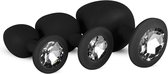 Easytoys Anal Collection - Siliconen Buttplug Met Diamant - Zwart