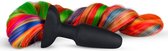 Bundle - Easytoys Fetish Collection - Siliconen Buttplug Met Staart - Regenboog met glijmiddel
