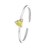 Lucardi Dames Ring Love month stone hart - Ring - Cadeau - Echt Zilver - Zilverkleurig