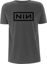 Nine Inch Nails Heren Tshirt -S- Classic Black Logo Grijs