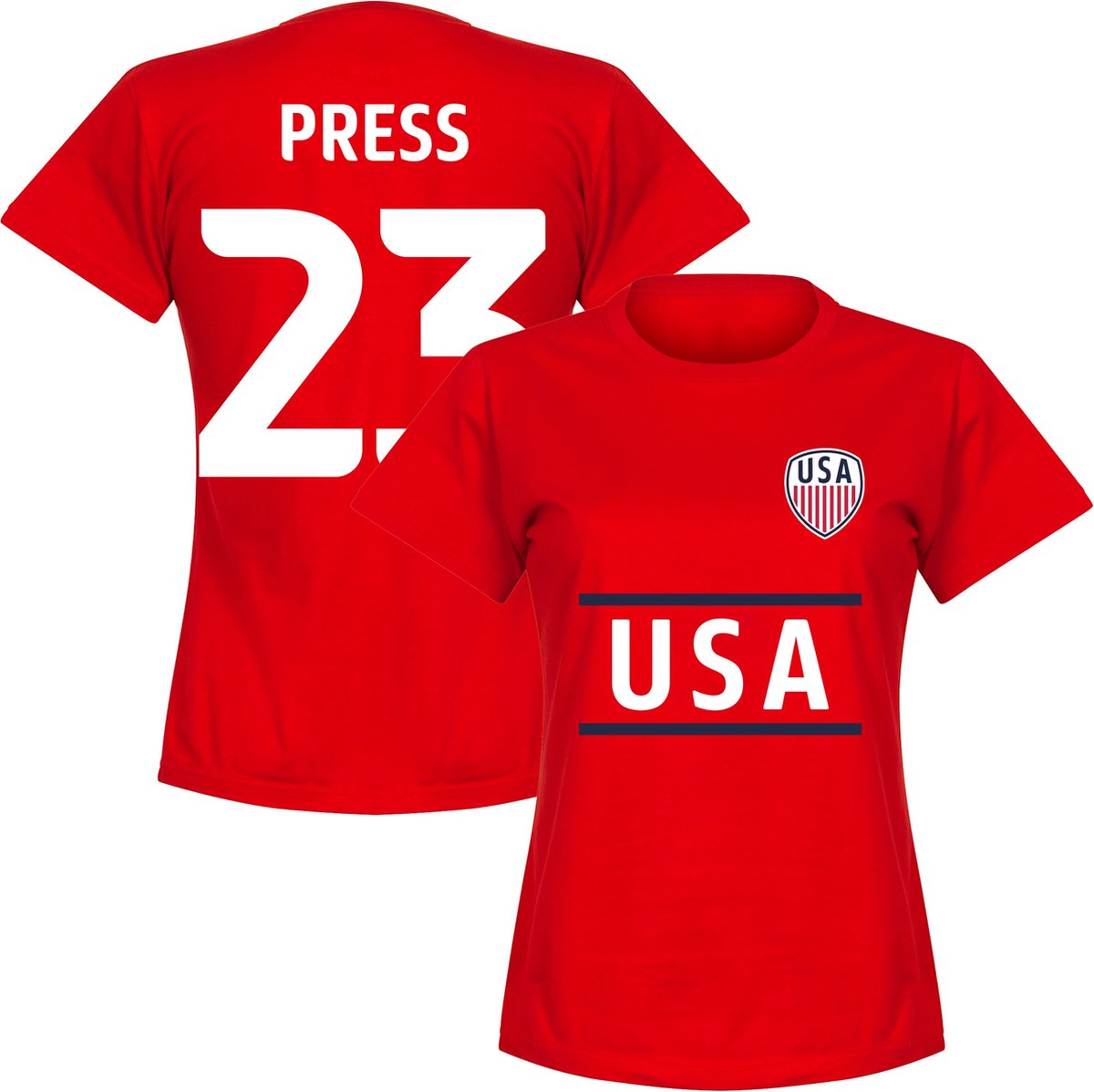 Verenigde Staten Press 23 Team Dames T-Shirt - Rood - M