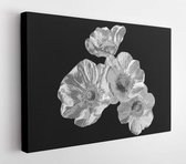 Onlinecanvas - Schilderij - Silver Flower Art Horizontal Horizontal - Multicolor - 75 X 115 Cm