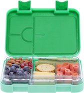 Bento Box for Kids - Bento-lunchbox voor jongens en meisjes met 4 tot 6 compartimenten voor onderweg, maaltijdbereiding, snackverpakking - BPA-vrij - groen