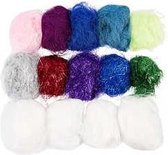 Plastic fibers, diverse kleuren, 500gr