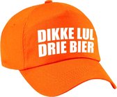 Dikke lul drie bier fun pet oranje voor dames en heren - dikke lul drie bier baseball cap -  EK WK / Koninsdag