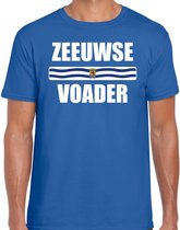 Zeeuwse voader met vlag Zeeland t-shirts Zeeuws dialect blauw voor heren S