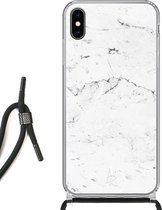 iPhone Xs Max hoesje met koord - Pearly Marble