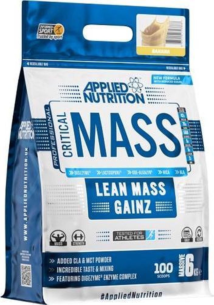 Goedkoopste Mass Gainer - CRITICAL MASS 6000g Applied Nutrition - - Banaan