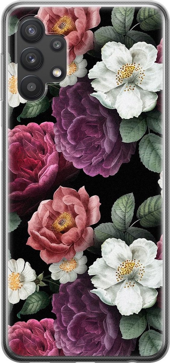 Leuke Telefoonhoesjes - Hoesje geschikt voor Samsung Galaxy A32 5G - Flowers - Soft case - TPU - Bloemen - Multi