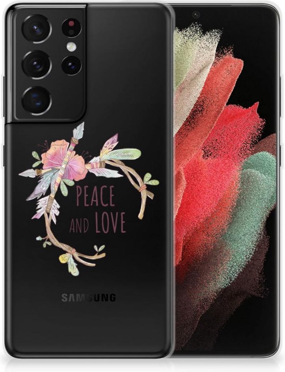 Samsung Galaxy S21 Ultra Telefoonhoesje met Naam Boho Text