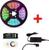 RGB LED Strip Set - 5 Meter - 14.4 Watt/meter - Met Adapter & Touch Controller