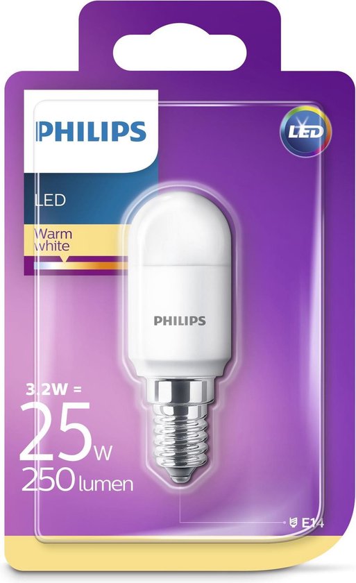 Philips LED Koelkastlamp E14 3.2-25W Ø2.5x7.1cm 250lm | bol.com